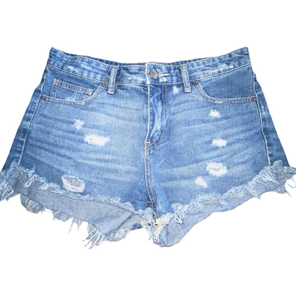 Free People Distressed High Rise Cut Off Jean Shorts Size 29